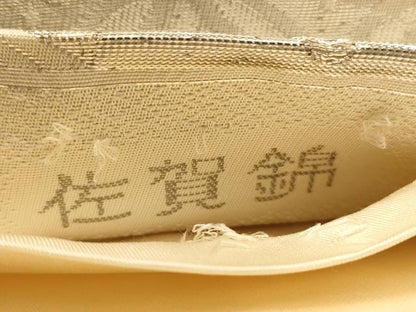 平和屋着物◎佐賀錦　六通柄袋帯　唐織　花鳥文　銀糸　正絹　逸品　AABC8506dt