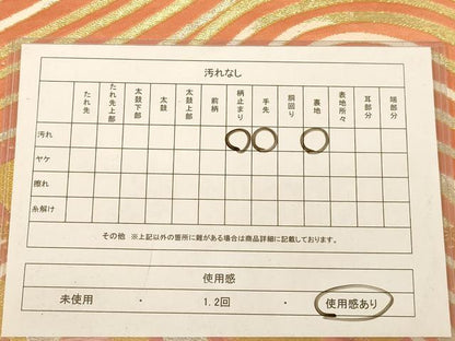 平和屋着物◎六通柄袋帯　立波箔散らし文　金銀糸　正絹　逸品　AABC8508dt