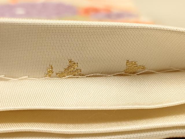 平和屋着物◎六通柄袋帯　唐織　草花文　金糸　正絹　逸品　AABC8531dt
