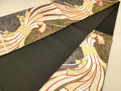 平和屋着物◎六通柄袋帯　唐織　束ね熨斗花文　金銀糸　正絹　逸品　AABC8534dt