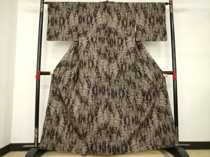 平和屋着物●本場大島紬 一元7マルキ 樹林文 正絹 逸品 AABC8672ck