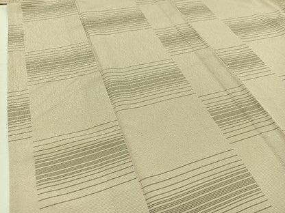平和屋着物▽本塩沢　単衣　横段文　正絹　逸品　AABC8683jh