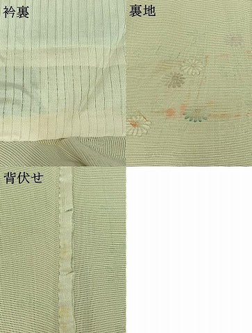 平和屋着物▽上質な小紋 無双 紗袷 紗×絽 草花文 金彩 正絹 逸品 AABC8684jh