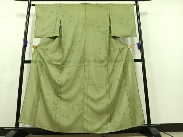 平和屋着物▽上質な小紋 無双 紗袷 紗×絽 草花文 金彩 正絹 逸品 AABC8684jh
