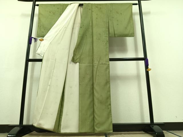 平和屋着物▽上質な小紋 無双 紗袷 紗×絽 草花文 金彩 正絹 逸品 AABC8684jh