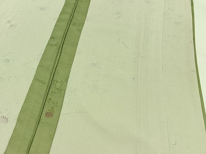 平和屋着物▽上質な小紋 無双 紗袷 紗×絽 草花文 金彩 正絹 逸品 AABC8684jh