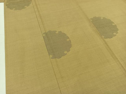 平和屋着物▽上質な紬 単衣 雪輪文 正絹 逸品 AABC8686jh