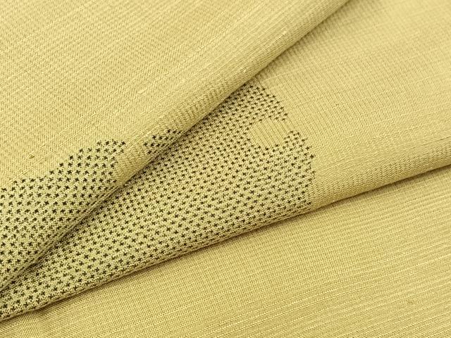 平和屋着物▽上質な紬 単衣 雪輪文 正絹 逸品 AABC8686jh