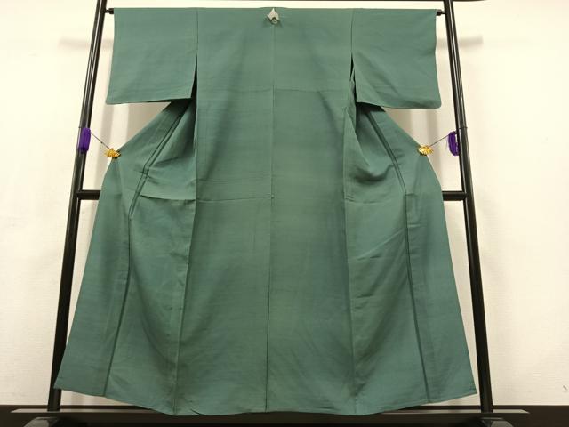平和屋着物▽上質な紬 単衣 花浅葱色 正絹 逸品 AABC8690jh