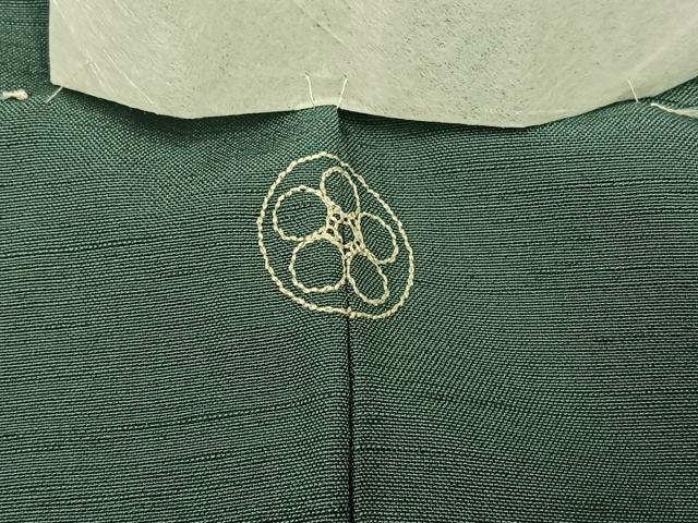平和屋着物▽上質な紬 単衣 花浅葱色 正絹 逸品 AABC8690jh
