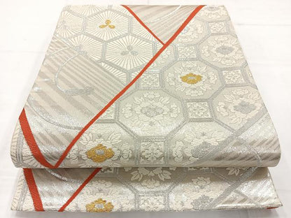 平和屋着物◎六通柄袋帯　唐織　蜀江花文　金銀糸　正絹　逸品　AABC8775uk