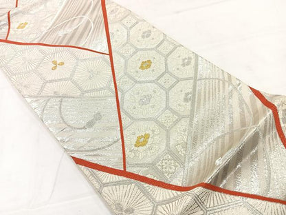 平和屋着物◎六通柄袋帯　唐織　蜀江花文　金銀糸　正絹　逸品　AABC8775uk