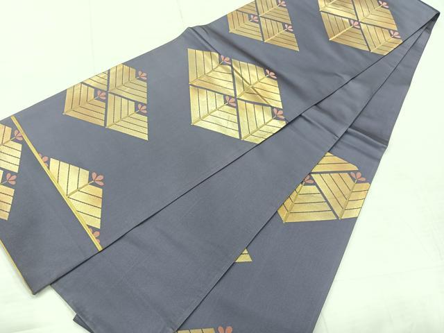 平和屋着物◎六通柄袋帯　唐織　枝松文　金糸　正絹　逸品　AABC8777uk