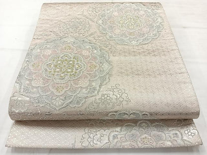 平和屋着物◎六通柄袋帯　唐織　正倉院花文　金銀糸　正絹　逸品　AABC8813uk