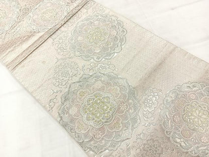 平和屋着物◎六通柄袋帯　唐織　正倉院花文　金銀糸　正絹　逸品　AABC8813uk