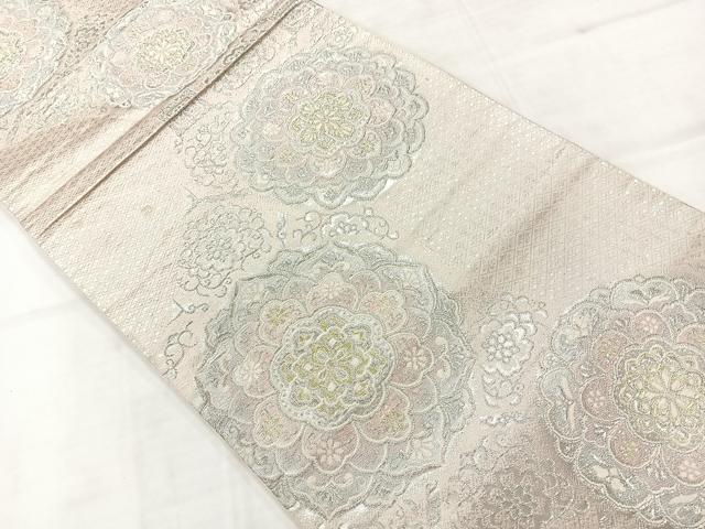 平和屋着物◎六通柄袋帯　唐織　正倉院花文　金銀糸　正絹　逸品　AABC8813uk