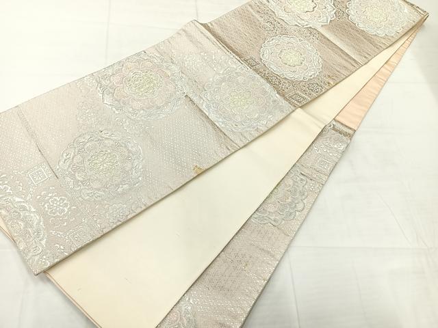 平和屋着物◎六通柄袋帯　唐織　正倉院花文　金銀糸　正絹　逸品　AABC8813uk