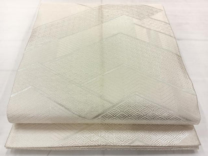 平和屋着物◎本綾佐賀錦　全通柄袋帯　吉祥文　銀糸　正絹　逸品　AABC8822uk