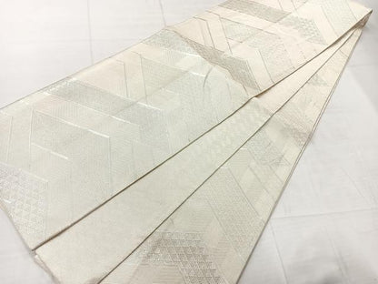 平和屋着物◎本綾佐賀錦　全通柄袋帯　吉祥文　銀糸　正絹　逸品　AABC8822uk