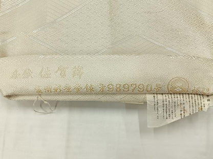 平和屋着物◎本綾佐賀錦　全通柄袋帯　吉祥文　銀糸　正絹　逸品　AABC8822uk