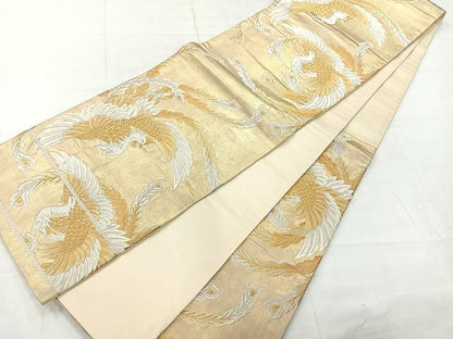 平和屋着物◎六通柄袋帯　鳳凰　金銀糸　正絹　逸品　AABC8836uk