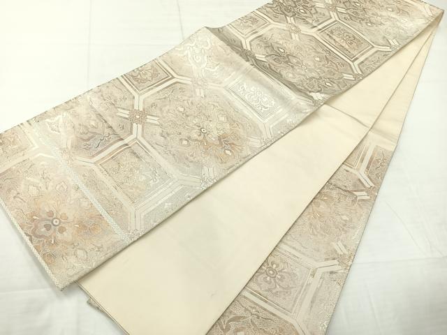 平和屋着物◎六通柄袋帯　蜀江花文　正絹　逸品　AABC8864uk