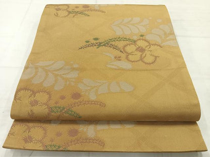 平和屋着物◎六通柄京袋帯　芝草花文　AABC8871uk