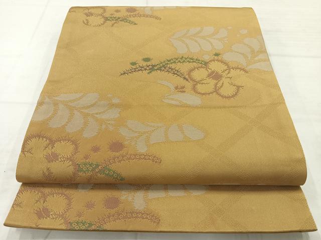 平和屋着物◎六通柄京袋帯　芝草花文　AABC8871uk