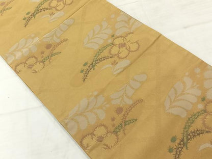 平和屋着物◎六通柄京袋帯　芝草花文　AABC8871uk