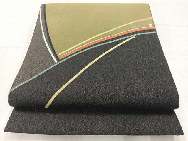 平和屋着物◎太鼓柄袋帯　芝草文　正絹　逸品　AABC8881uk