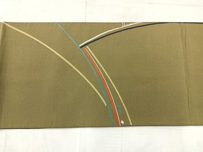 平和屋着物◎太鼓柄袋帯　芝草文　正絹　逸品　AABC8881uk