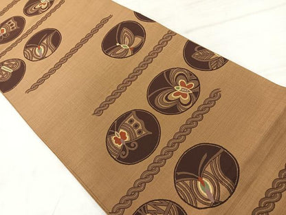 平和屋着物◎六通柄袋帯　舞蝶丸文　正絹　逸品　AABC8885uk