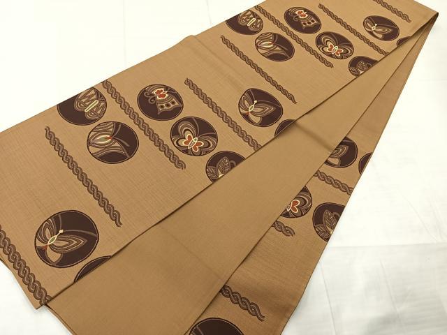 平和屋着物◎六通柄袋帯 舞蝶丸文 正絹 逸品 AABC8885uk