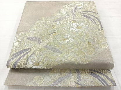平和屋着物◎六通柄袋帯　唐織　花鳥文　金銀糸　正絹　逸品　AABC8923uk