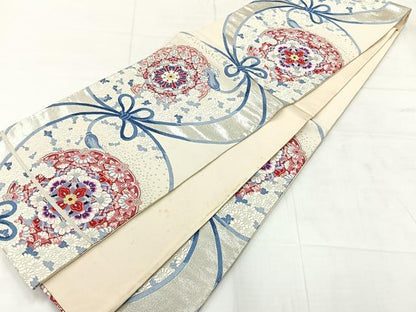 平和屋着物◎六通柄袋帯　唐織　彩流楽園文　金銀糸　正絹　逸品　AABC8946uk