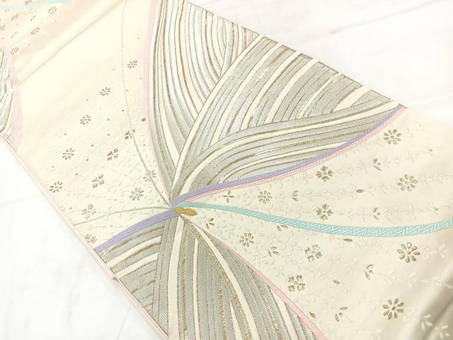 平和屋着物◎六通柄袋帯　唐織　花蝶文　金銀糸　正絹　逸品　AABC8947uk