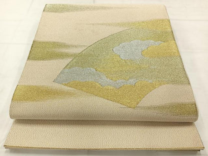 平和屋着物◎綴れ　太鼓柄袋帯　地紙文　金銀糸　正絹　逸品　AABC8955uk
