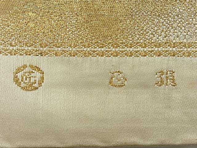 平和屋着物◎六通柄袋帯　風景文　金糸　正絹　逸品　AABC8978uk
