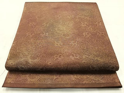 平和屋着物◎六通柄袋帯　蜀江更紗花文　正絹　逸品　AABC8989uk