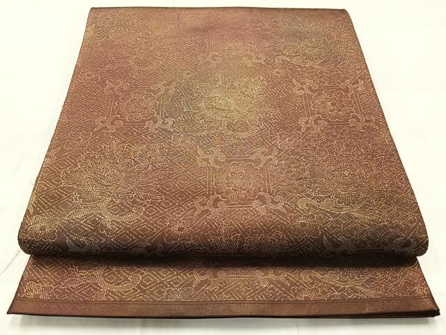 平和屋着物◎六通柄袋帯　蜀江更紗花文　正絹　逸品　AABC8989uk