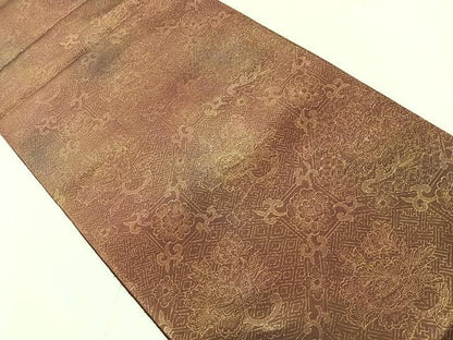 平和屋着物◎六通柄袋帯　蜀江更紗花文　正絹　逸品　AABC8989uk