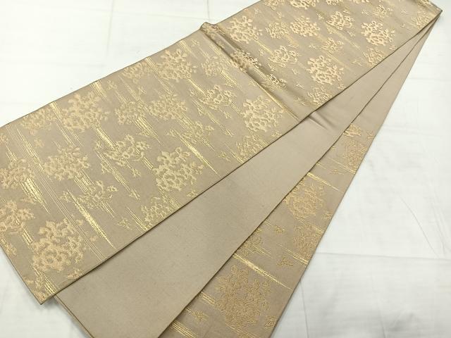 平和屋着物◎六通柄袋帯　霞花文　金糸　正絹　逸品　AABC9048uk