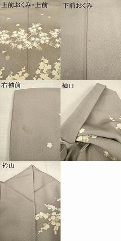平和屋着物●訪問着 枝花文 梅 橘 金彩 正絹 逸品 AABC9204ck