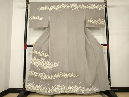 平和屋着物●訪問着 枝花文 梅 橘 金彩 正絹 逸品 AABC9204ck