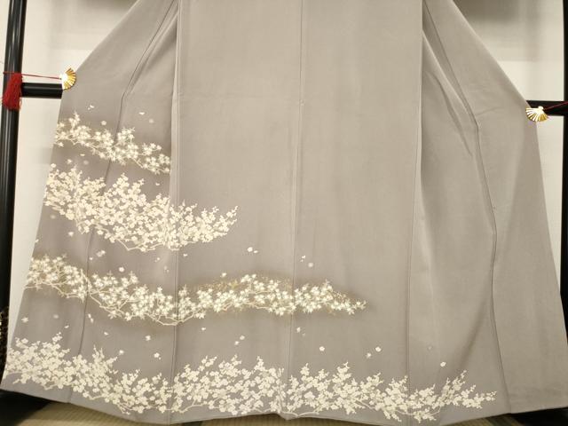 平和屋着物●訪問着 枝花文 梅 橘 金彩 正絹 逸品 AABC9204ck