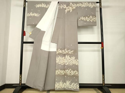 平和屋着物●訪問着 枝花文 梅 橘 金彩 正絹 逸品 AABC9204ck