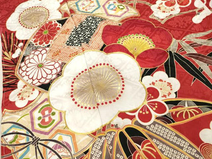 平和屋着物●豪華振袖 駒刺繍 松竹梅吉祥花文 金彩 仮絵羽 逸品 未使用 AABC9208ck
