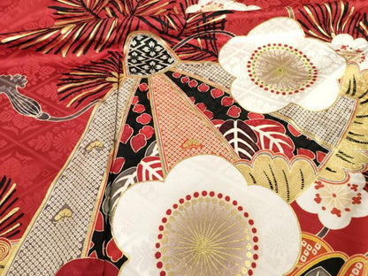 平和屋着物●豪華振袖 駒刺繍 松竹梅吉祥花文 金彩 仮絵羽 逸品 未使用 AABC9208ck