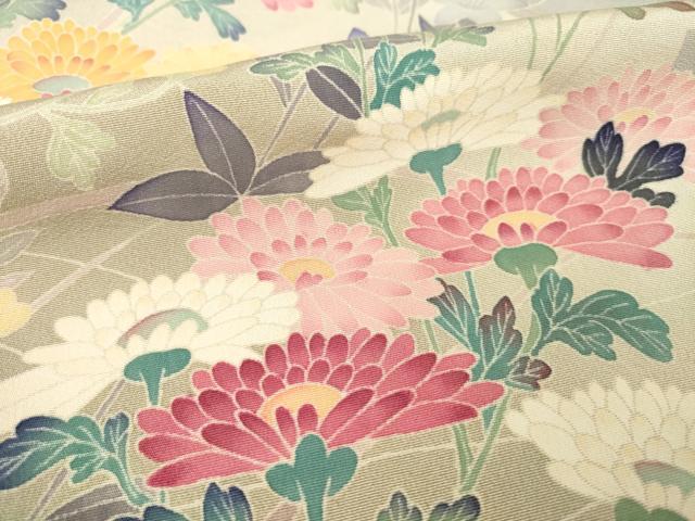平和屋着物●本加賀友禅作家 白坂幸蔵 訪問着 草花文 正絹 逸品 AABC9220ck