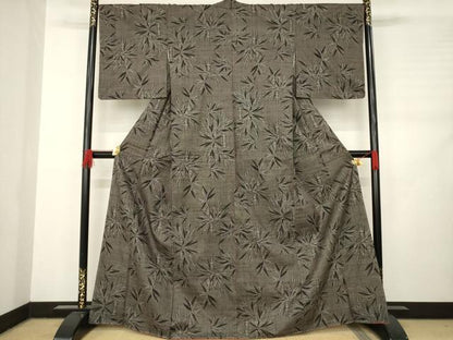 平和屋着物●本場大島紬 一元絣 笹竹文 正絹 逸品 未使用 AABC9222ck